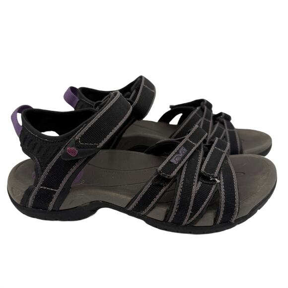 Teva Women's Black Tirra Sandals Size 5 - Picture 1 of 7
